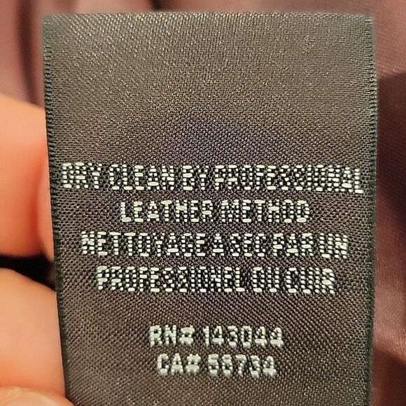 NEW Badgley Mischka willow leather trim fur collar zip coat size L - Picture 8 of 8